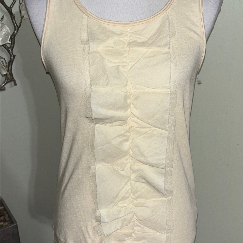 J. Crew Cream Ruffle Tank Top - Picture 2 of 4